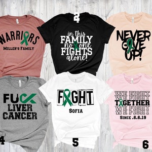 Emerald Green Ribbon Liver Cancer Awareness Shirt: Support Gift