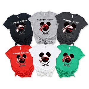 Custom Disney Pirates Family Shirts, Mickey and Minnie Pirates Matching Family Shirts, Pirate Tshirt, Mickey and Minnie Disney Cruise Shirt