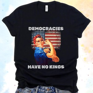 No Kings Day Protest Shirt: Anti Monarchy American Flag Tee