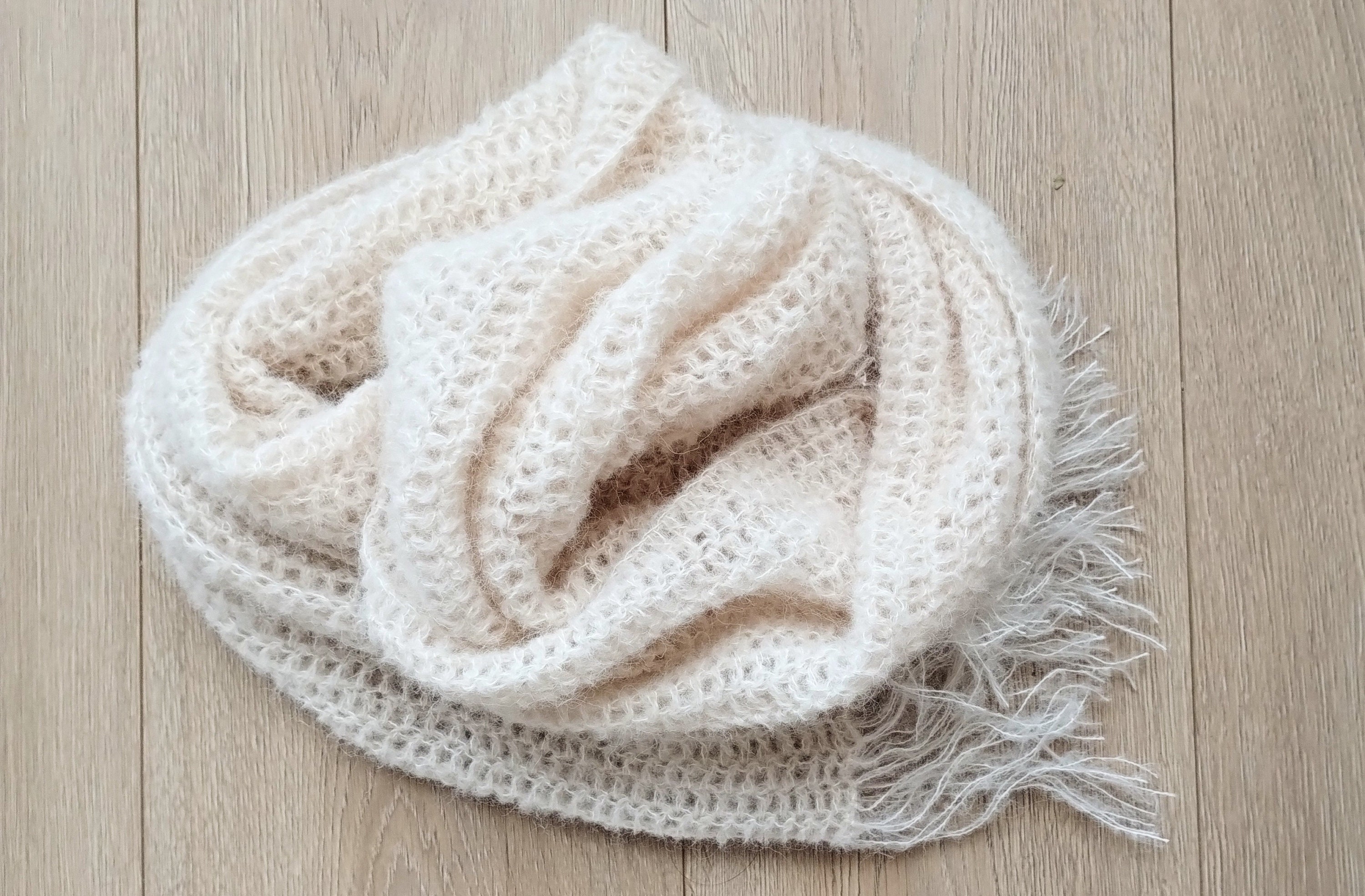 White Alpaca Silk Wool Scarf. Crochet Wrap for Woman. Cozy Crochet ...