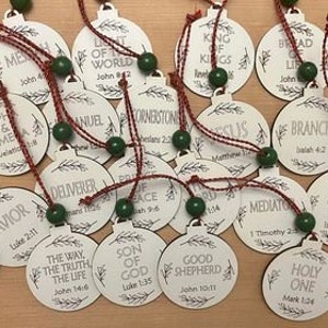 25 Names of Jesus Advent Ornament Set