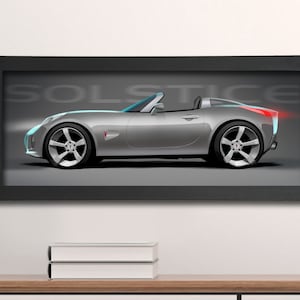 Pontiac Solstice Sketch Digital Painting Framed Art