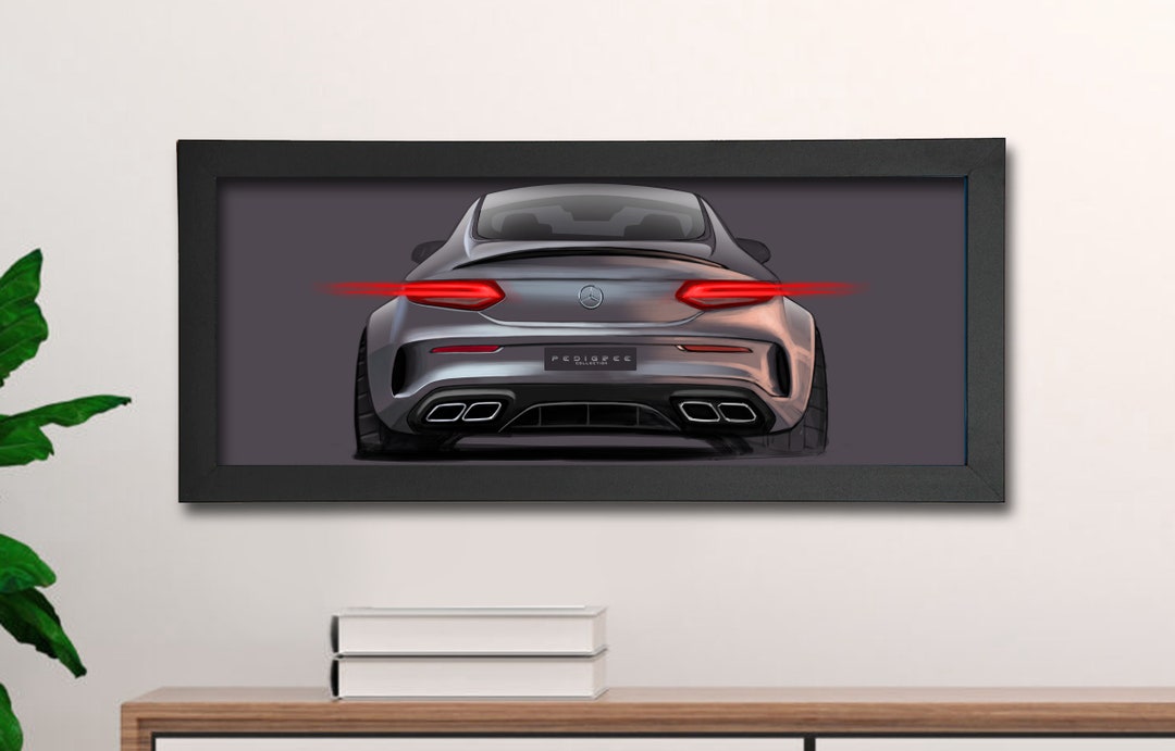 Mercedes AMG C63 Coupe Rear View Art Sketch Painting - Etsy