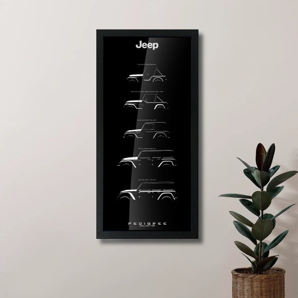 5 Generations of Jeep Framed Poster