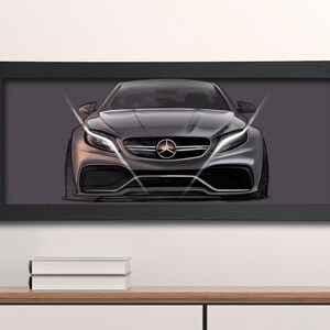 Mercedes AMG C63 Framed Sketch Painting