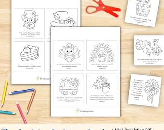 Thanksgiving Scripture Coloring Cards: Bible Verse Activity (Digital Download)