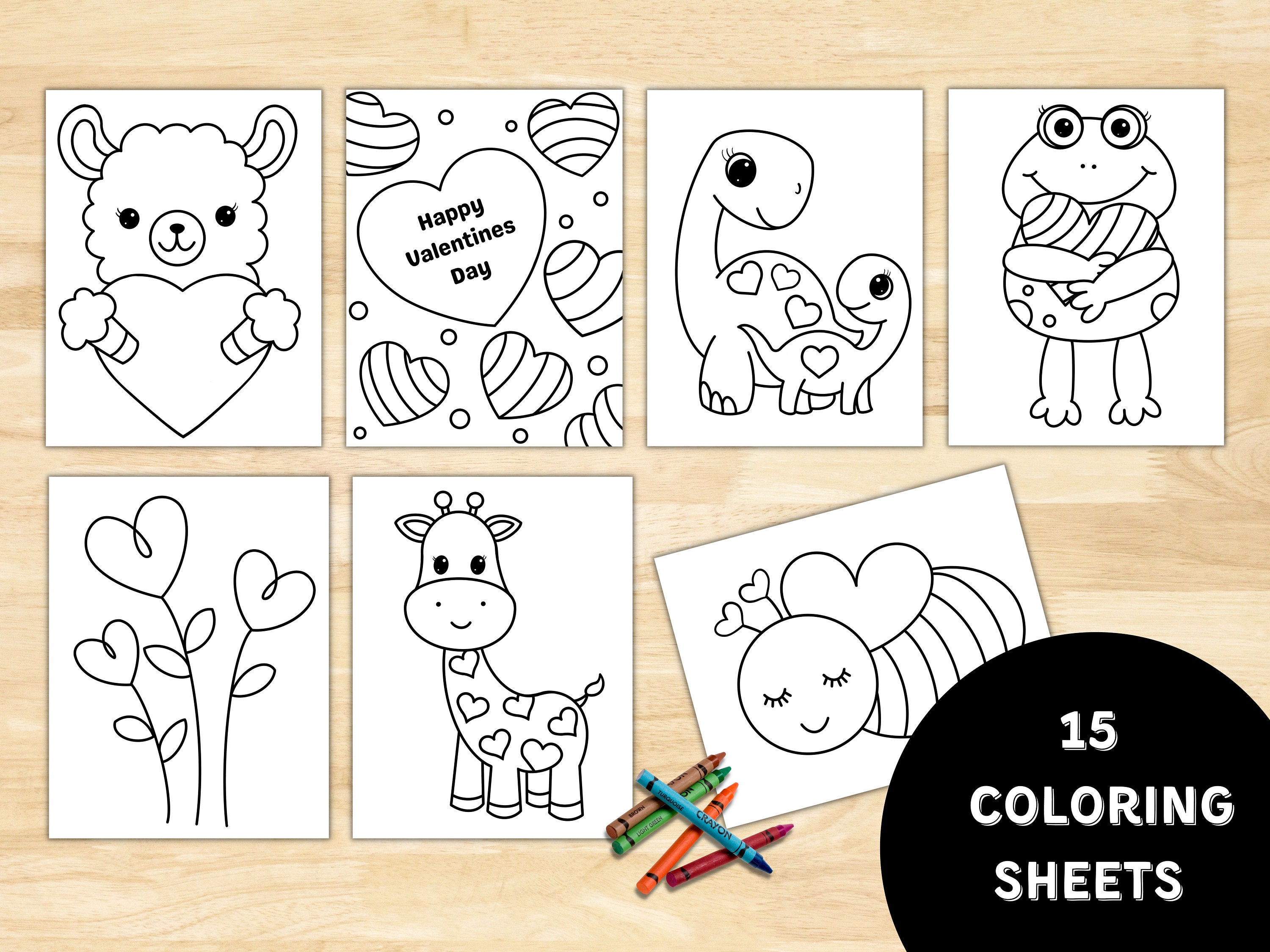 Beginner Valentines Day Coloring Sheets | Coloring Page | Easy Coloring Pages | Preschool | Valentines kids Coloring | Kindergarten |