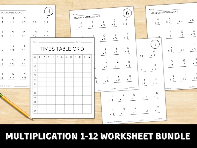 Multiplication Worksheet Printable Times Table Drill Multiplication ...