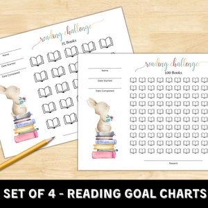 Printable Reading Log | Reading Challenge Tracker | Kids Reading Goal Chart | 100 Books | Reward Chart | Reading Progress chart | Motivation