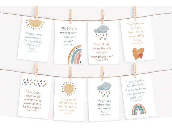 Beginner Bible Verse Cards | Scripture Memorization for Kids (Digital Download)