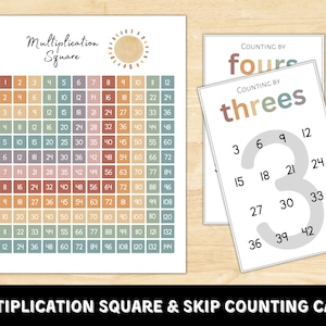 Sauter les cartes de comptage | Cartes de multiplication | Fiches d'information | Classe de comptage par sauts | Pratique de comptage | Compétences mathématiques précoces | École à la maison