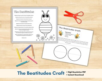 Beatitudes Craft for Kids: Sunday School Coloring Activity (Digital Download)