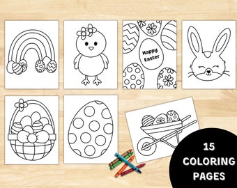 Beginner Easter Coloring Sheets | Coloring Page | Easy Coloring Pages | Preschool | Happy Easter kids Coloring | Kindergarten |