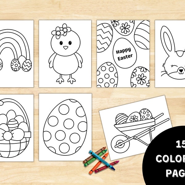 Beginner Easter Coloring Sheets | Coloring Page | Easy Coloring Pages | Preschool | Happy Easter kids Coloring | Kindergarten |