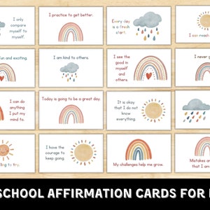 Druckbare Affirmationskarten für Kinder | 40 Self Care Karten für Kinder | Positive Affirmation| Druckbare Andachtskarten | Sofort Download
