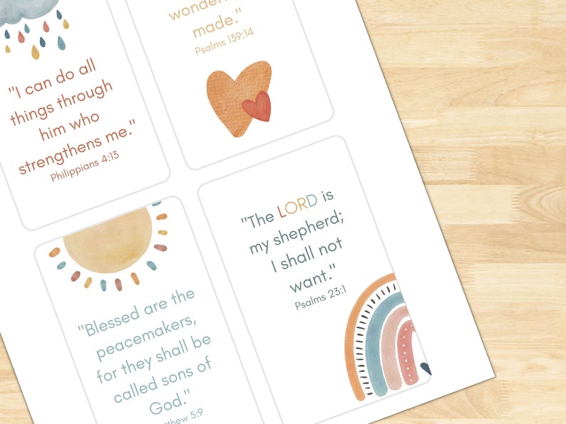 Beginner Bible Verse Cards | Scripture Memorization for Kids (Digital Download) image 4