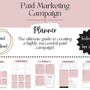 Paid Campaign Planner | Ads Media Planner | Campaign Tips | Marketing Template | Digital Download | Facebook/ Instagram Ads | Google Ads