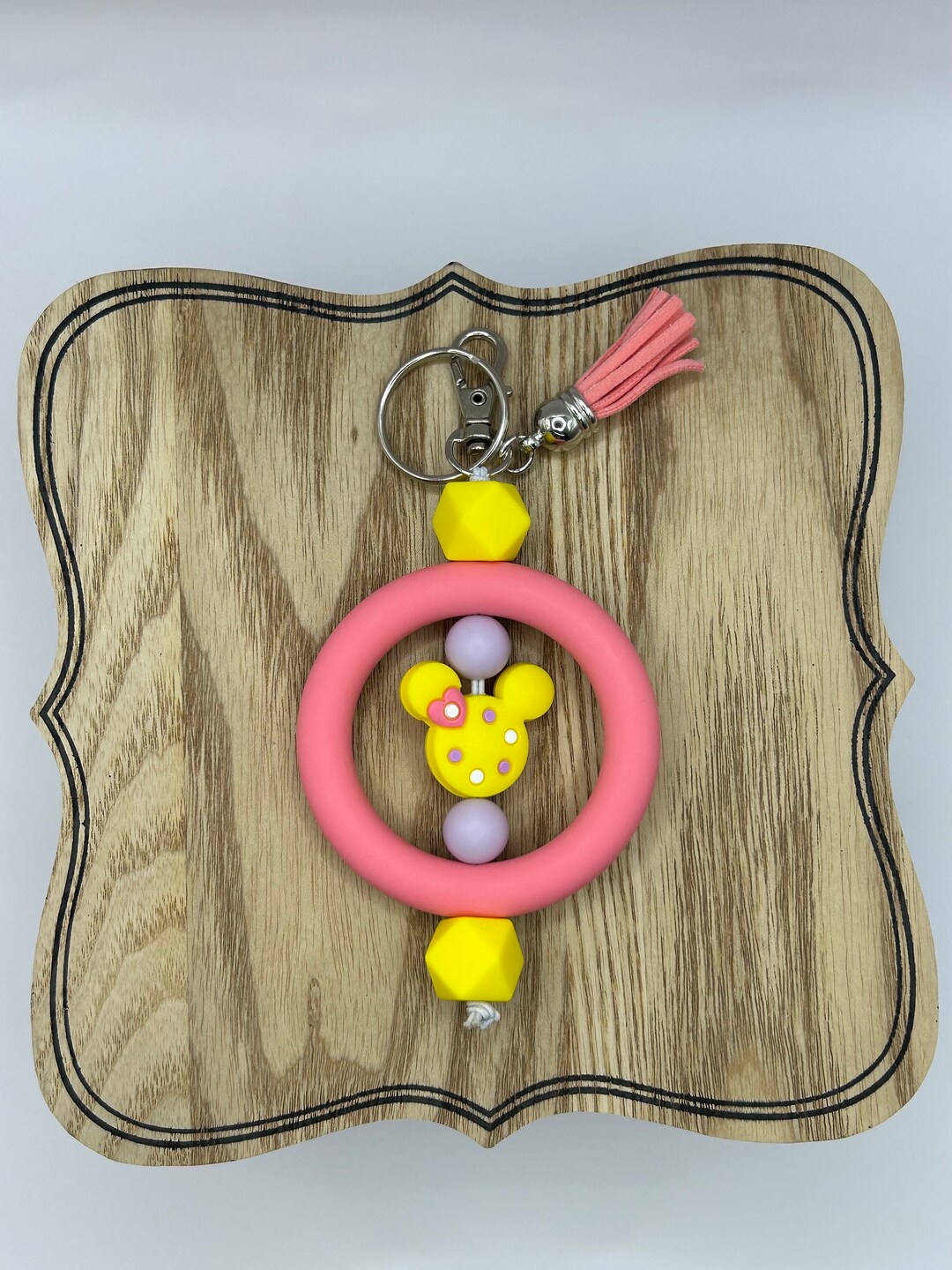 Pink Minnie Mouse Keychain - Etsy