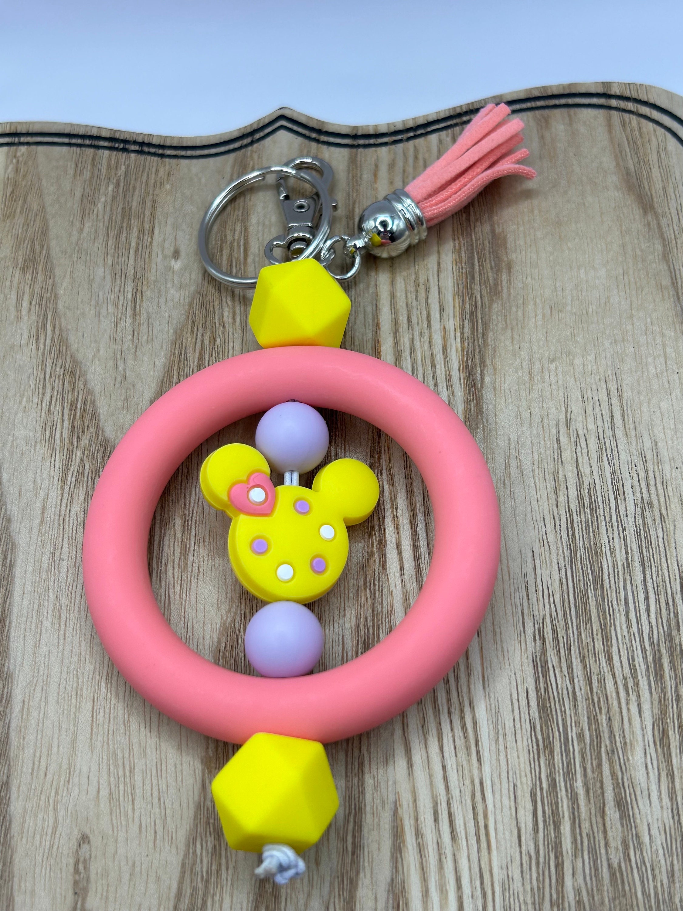 Pink Minnie Mouse Keychain - Etsy