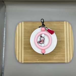 Pink Coffee Keychain