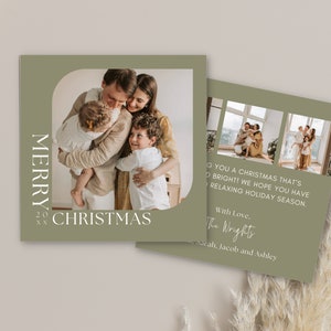 Tarjeta de feliz Navidad, estética simple, tarjeta de Navidad moderna, tarjeta de Navidad digital, plantilla de descarga, tarjeta de Navidad de descarga instantánea