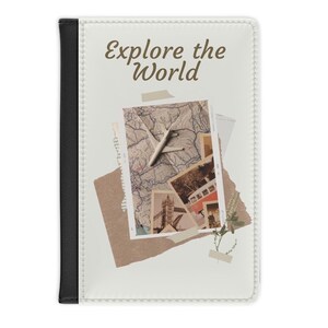RFID-paspoortomslag met vakken, reisportemonnee, Explore the World-citaat, cadeau voor reiziger, reislustaccessoire, vakantie moet hebben