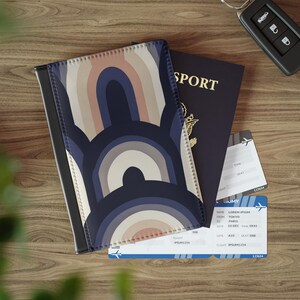 Étui pour passeport RFID avec compartiments, portefeuille de voyage, porte-passeport tendance, étui à passeport au design rétro, cadeau pour globe-trotter