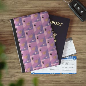 Étui pour passeport RFID avec compartiments, motif coeur bohème, porte-documents de voyage, organiseur de cartes, cadeau pour globe-trotter, accessoire de voyage