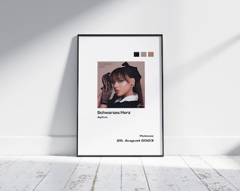 Ayliva Poster, gedruckt oder Digital Download , printed, Music Cover Schwarzes Herz