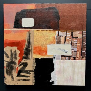 Kanshin - Admiration of Brown -Mixed Media Paper and Fabric