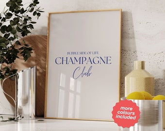 Bar cart wall decor, Aesthetic Kitchen Wall Art, Champagne poster, Trendy wall art, bar cart prints, bar cart art, digital download