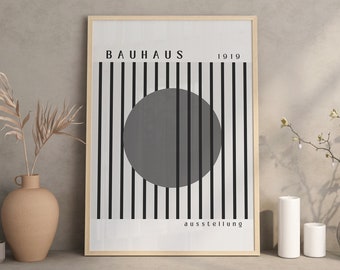 Printable Bauhaus Art Museum Poster, Bauhaus Exhibition Poster, Abstract Print, Mid Century Modern, Trendy Retro Wall Art, Digital Download