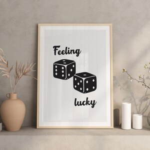 Trendy Würfel Print, Feeling Lucky Poster, Trendy Retro Wandkunst, Retro Trendy Aesthetic Print, Trendy Spiel Poster, Trendy Wandkunst