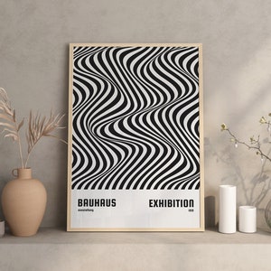 Printable Bauhaus Art Museum Poster, Bauhaus Exhibition Poster, Abstract Print, Mid Century Modern, Trendy Retro Wall Art, Digital Download