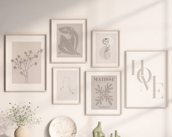 Gallery Wall Set of 6, Exhibition Poster Set, Matisse Print, Love Prints, Museum Poster, Trendy Wall Art, Love Wall Art, Digital Print