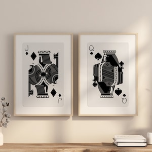 Ensemble tendance de 2 cartes à jouer, affiche Lucky You, art mural rétro tendance, impression esthétique rétro tendance, affiche de cartes à jouer, art mural tendance