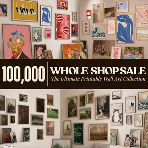 PAQUETE MEGA ECLÉCTICO DE 100 000 obras de arte imprimibles para pared, venta en toda la tienda, arte de pared para galería, conjunto de galería ecléctico, impresiones maximalistas, impresiones de moda
