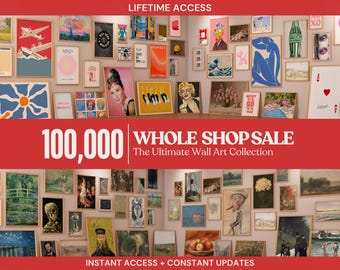 100000 WHOLE SHOP Wall Art Bundle, Printable Wall Art, Maximalist Decor, Trendy Aesthetic Prints, Eclectic Wall Art, Vintage Prints, Digital