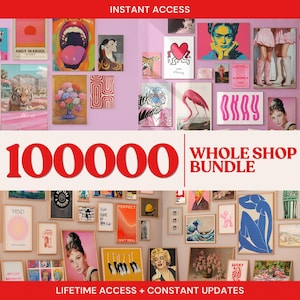 WHOLE SHOP 100000 Mega Wall Art Bundle, Printable Wall Art, Maximalist Decor, Trendy Aesthetic Prints, Eclectic Wall Art, Digital Download