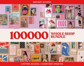 WHOLE SHOP 100000 Mega Wall Art Bundle, Printable Wall Art, Maximalist Decor, Trendy Aesthetic Prints, Eclectic Wall Art, Digital Download