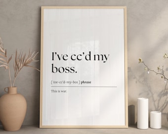 Funny office wall art, Printable wall art, home office decor, work from home art, definition print, office wall decor, digital download