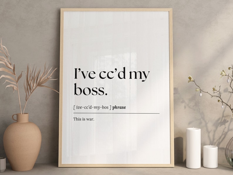 Lustige Büro-Wandkunst, Druckbare Wandkunst, Home-Office-Dekor, Arbeit von zu Hause aus, Definition-Druck, Büro-Wand-Dekor, digitaler Download Bild 1