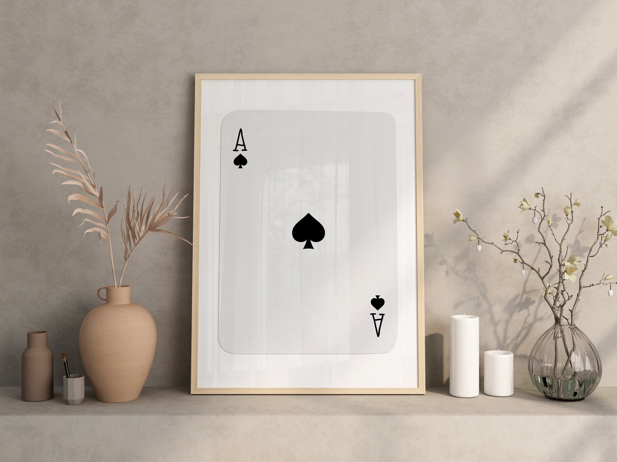 IXMAH Arte de pôquer rainha de copas, Ace Spades, pôsteres de