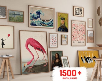 1500+ Printable Wall Art MEGA BUNDLE for Home Decor, Vintage Art Print Set, Eclectic Gallery Wall Prints, Gallery Wall Set Digital Art