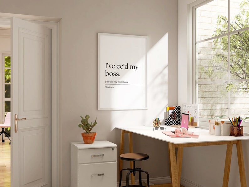 Lustige Büro-Wandkunst, Druckbare Wandkunst, Home-Office-Dekor, Arbeit von zu Hause aus, Definition-Druck, Büro-Wand-Dekor, digitaler Download Bild 5