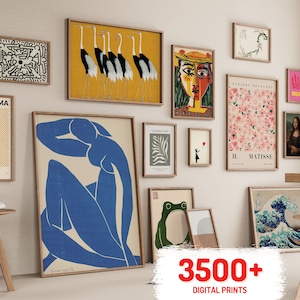 3500+ afdrukbare Wall Art MEGA BUNDEL voor Home Decor, Vintage Art Print Set, eclectische galerij muurafdrukken, eclectische galerij muur decor bundel