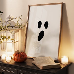 Halloween Wall Art, Cute Ghost Print, Aesthetic Fall Decor, Boho Halloween Wall Art, Fall Decor, Fall Prints, Cozy Autumn Print, Digital Art