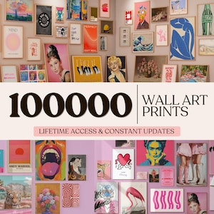 WHOLE SHOP 100000 Mega Wall Art Bundle, Printable Wall Art, Maximalist Decor, Trendy Aesthetic Prints, Eclectic Wall Art, Digital Download