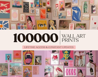 WHOLE SHOP 100000 Mega Wall Art Bundle, Printable Wall Art, Maximalist Decor, Trendy Aesthetic Prints, Eclectic Wall Art, Digital Download
