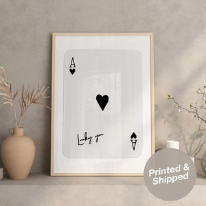 Trendy Ace of Hearts Druck, Lucky You Poster, Trendy Retro Wandkunst, Retro Trendy Ästhetischer Druck, Spielkarte Poster, Trendy Wandkunst